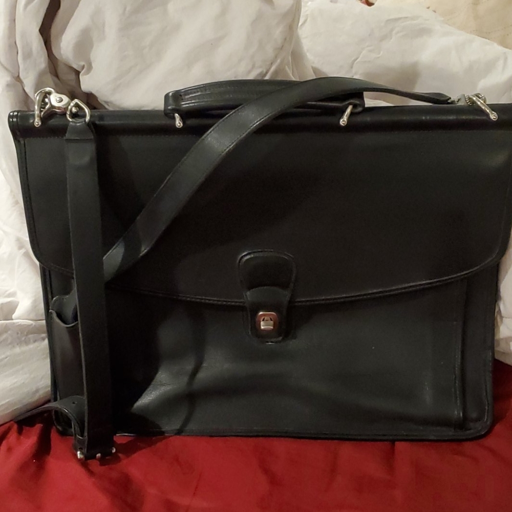 Coach Black leather brief